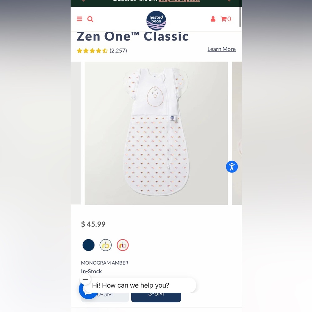 Nested bean sleep sack